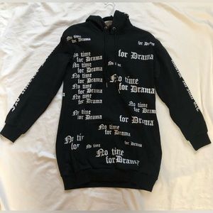NO TIME FOR DRAMA HOODIE DRESS SIZE: S/M